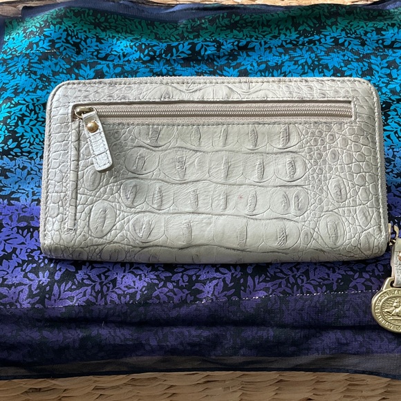 Brahmin Cream/Gray Crocodile-Embossed Wallet - Picture 3 of 5